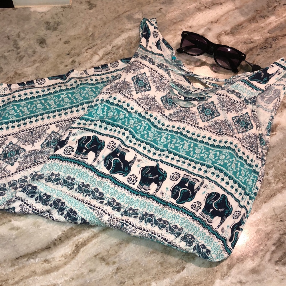 RUE21 Blue Elephant Romper